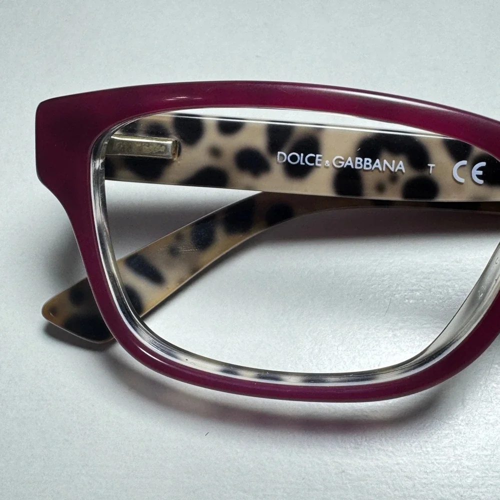 Dolce & Gabbana DG 3208 2882 Burgundy Leopard Print Eyeglasses Frames 52-17-140